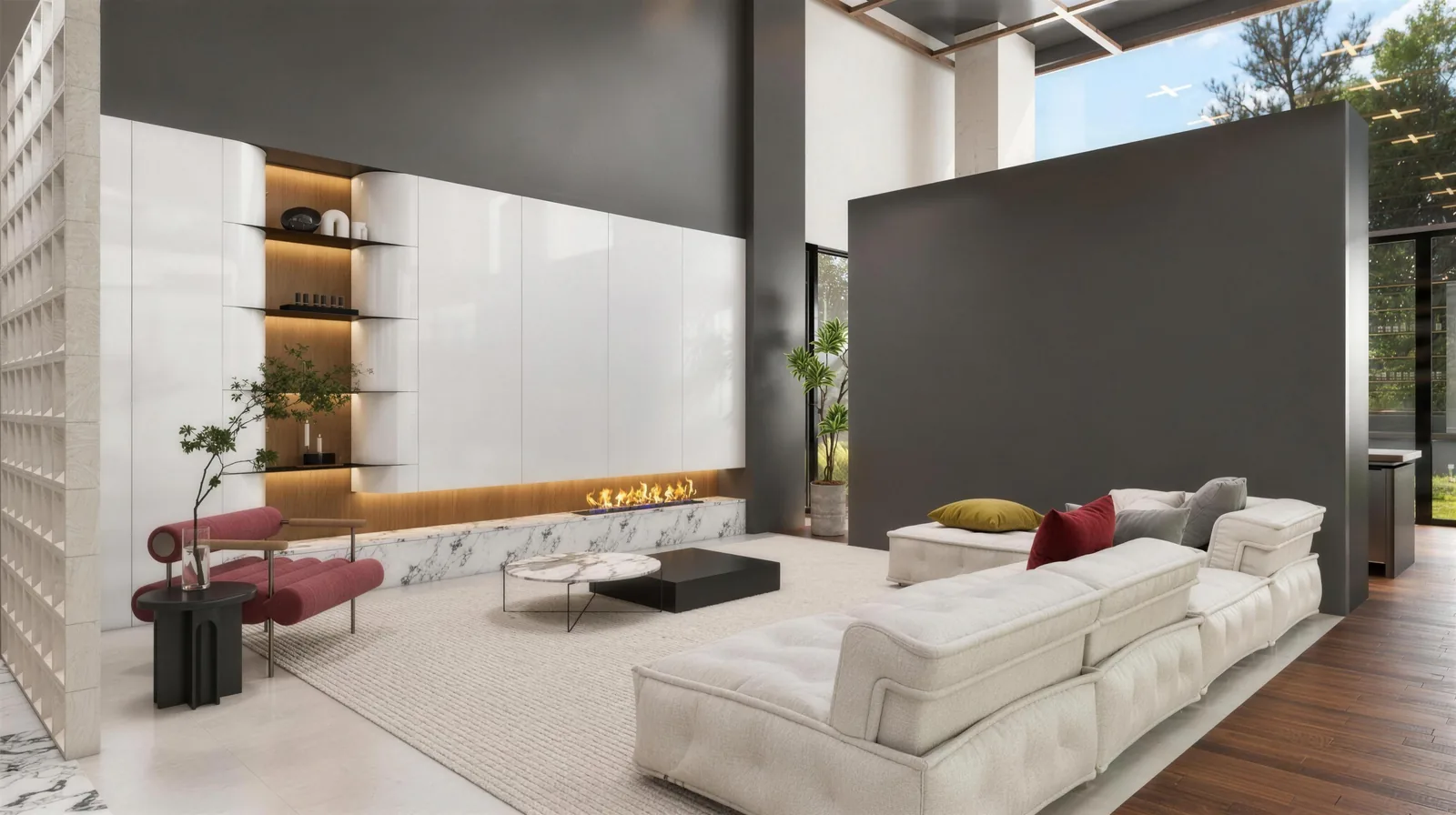 Living & Display Gallery: Backlit Shelving &middot; Feature Wall
