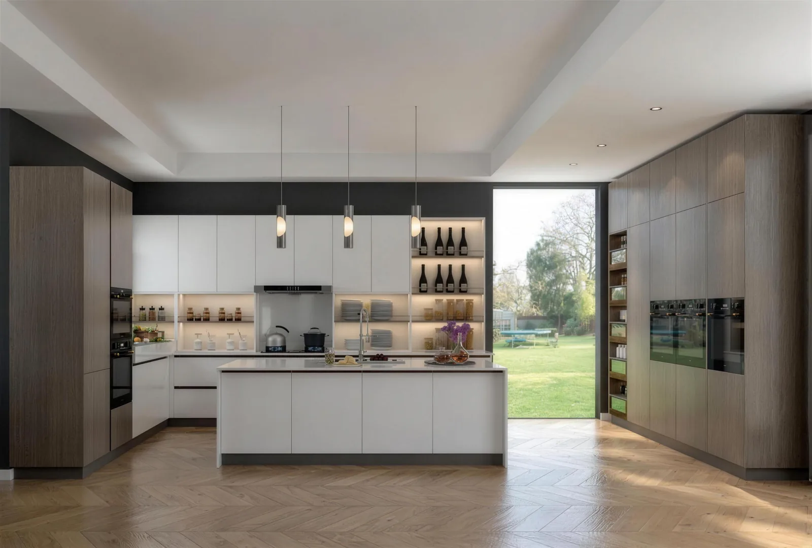 Garden View Kitchen: L-Shape Layout &middot; Indoor-Outdoor Flow
